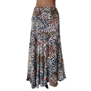 Ruby Rd. Women's Size 6 Petite Boho Mixed Print Midi Skirt Lined Elastic Waist
